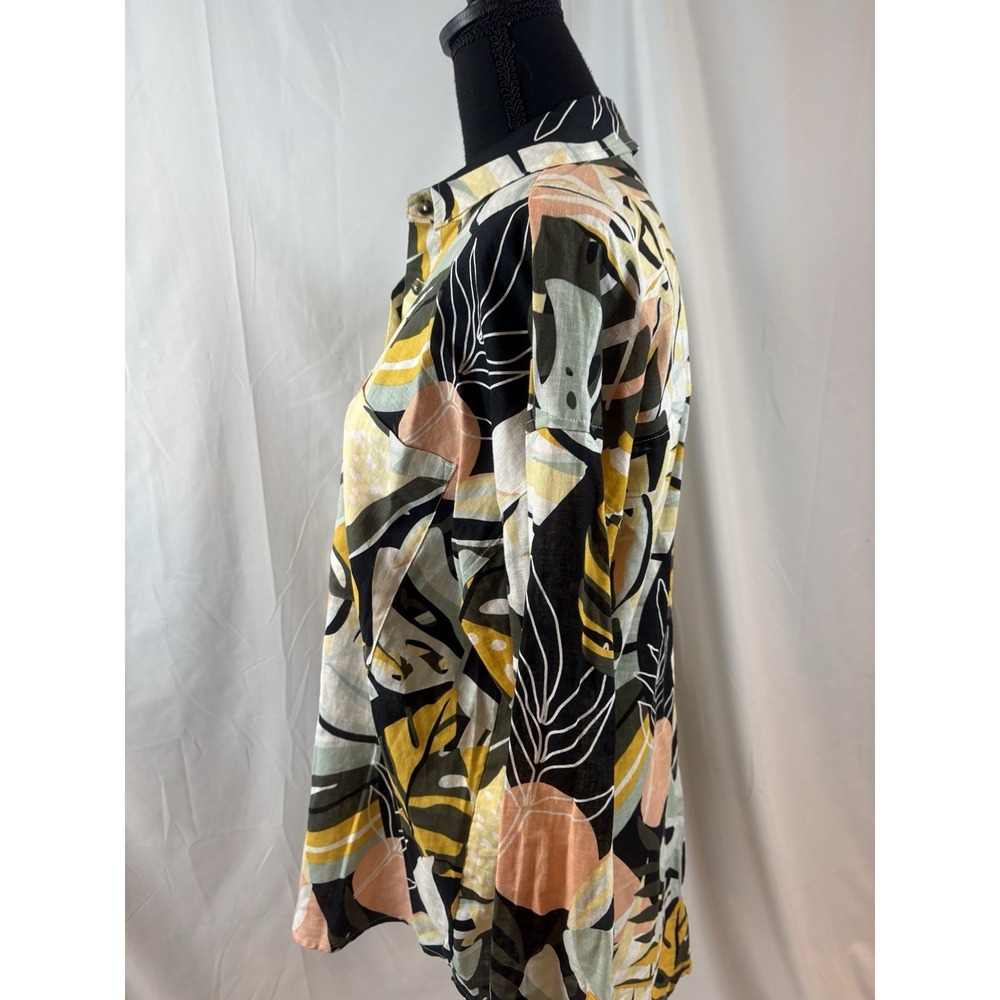 Calia‎ Women's Size Small Oversized Long Sleeve Linen Blend Button Up Top - Picture 8 of 8